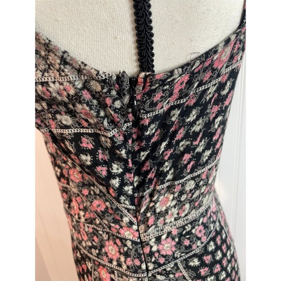 Pull & Bear Womens Floral Maxi Dress Black & Pink Viscose Size M - Picture 7 of 14